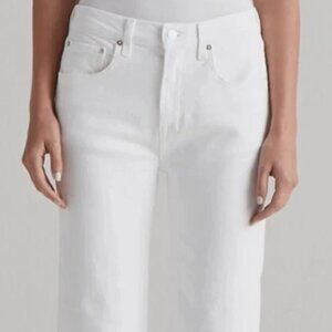 Edwin MARLI ANKLE Eggshell White Denim Wide Leg Jeans, Size 25